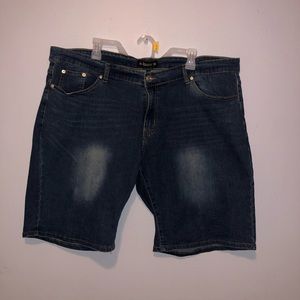 Diverso 24w Bermuda Denim Blue Jean shorts 4th July flag bottom stars stretch